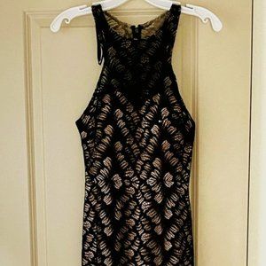 NWT Beautiful Mermaid Black Lace/Nude Slip Dress